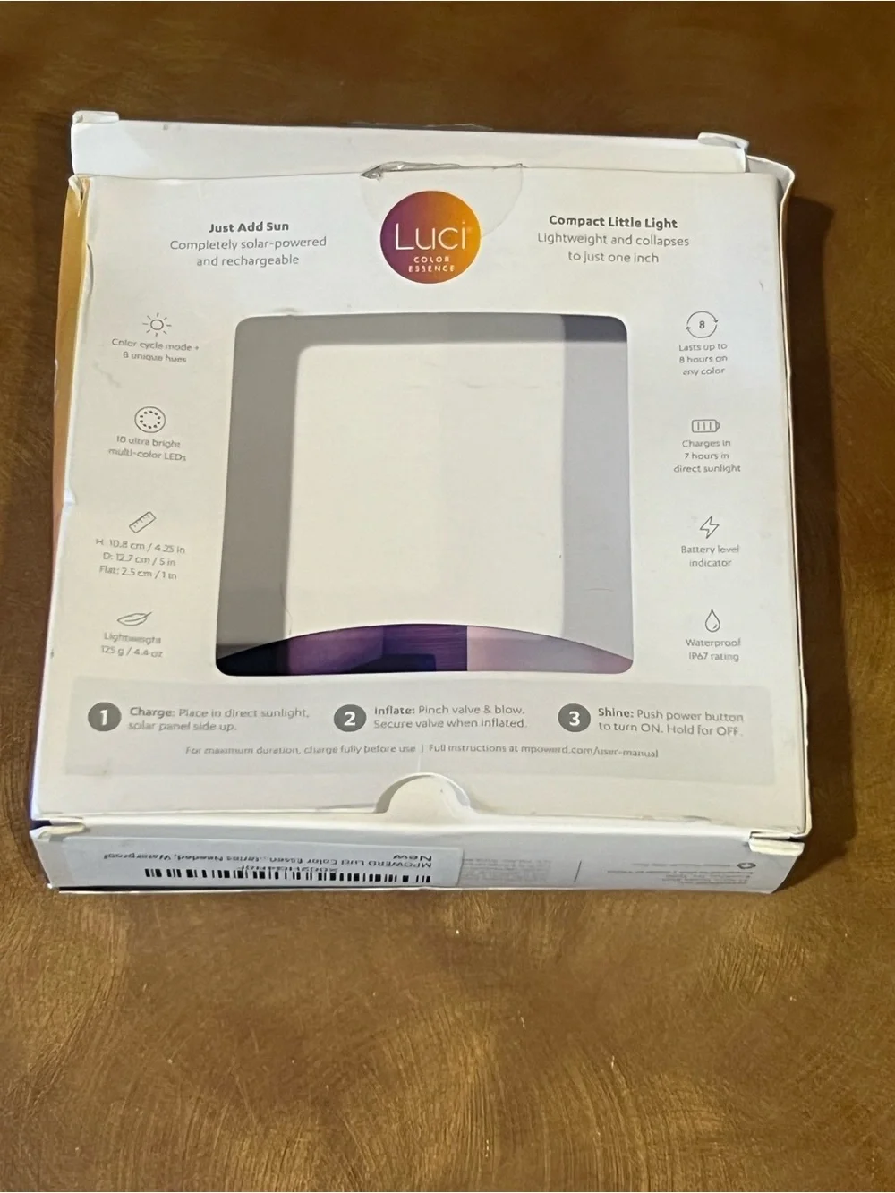 Luci Solar Light, inflatable Multi-Color Lantern w/ handle, tested